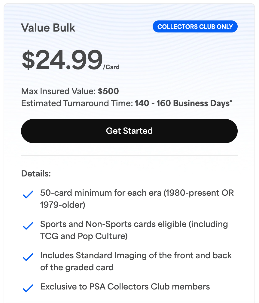 PSA Grading - TCG Bulk Tier *Please Read Below*