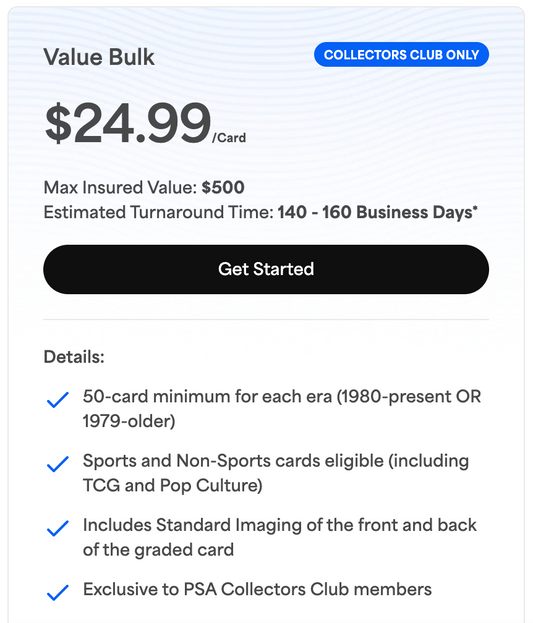 PSA Grading - TCG Bulk Tier *Please Read Below*