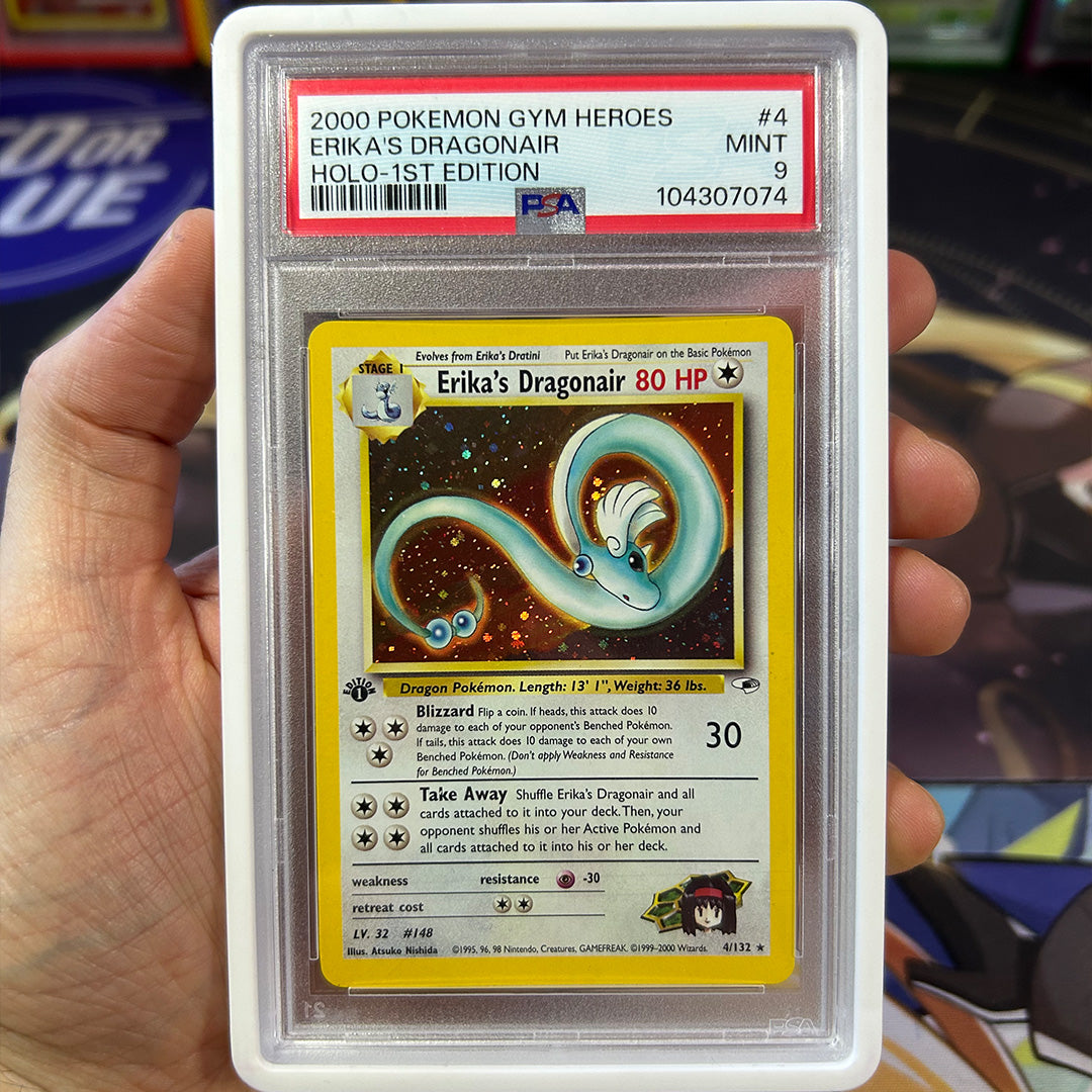 PSA 9 1st Edition Gym Heroes Erika's Dragonair Rocket Race! *PLEASE READ*